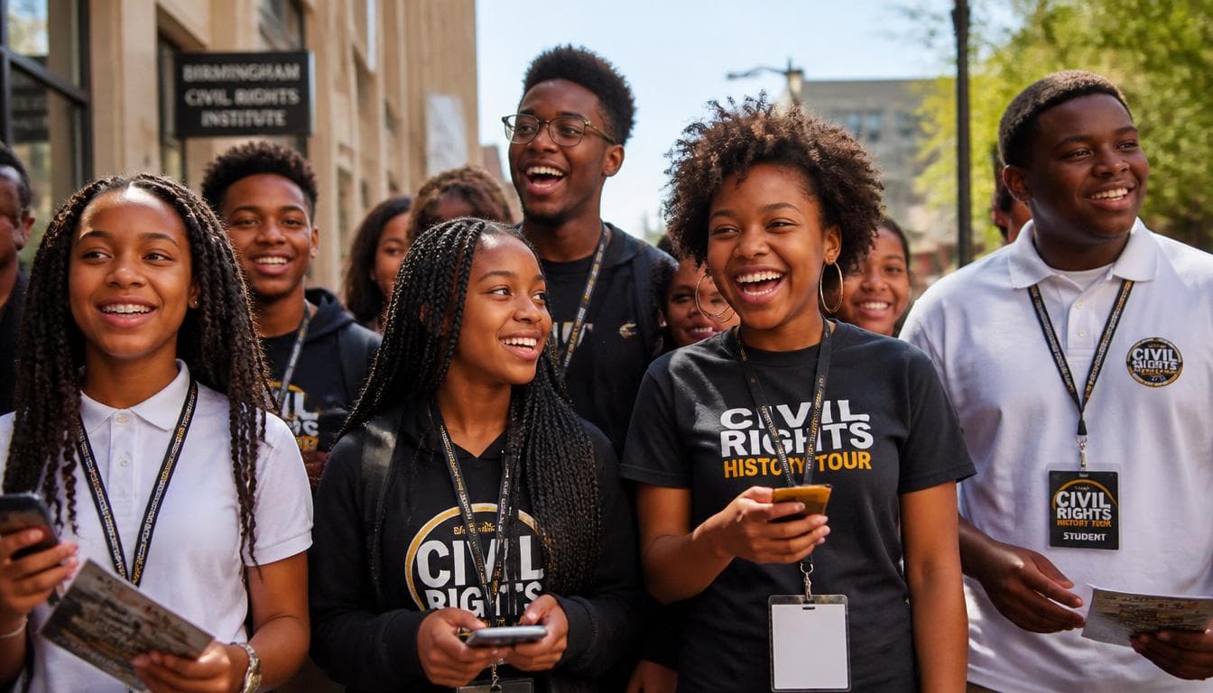 Students on a guided tour